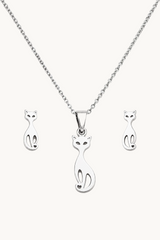 Cat Silhouette Jewellery Set