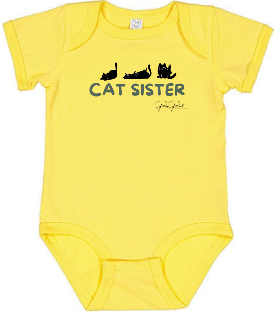 Cat Sister Baby Bodysuit
