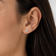 Sterling Silver Cat Sparkle Stud Earrings