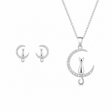 Sterling Silver Cat on the Moon Jewellery Set