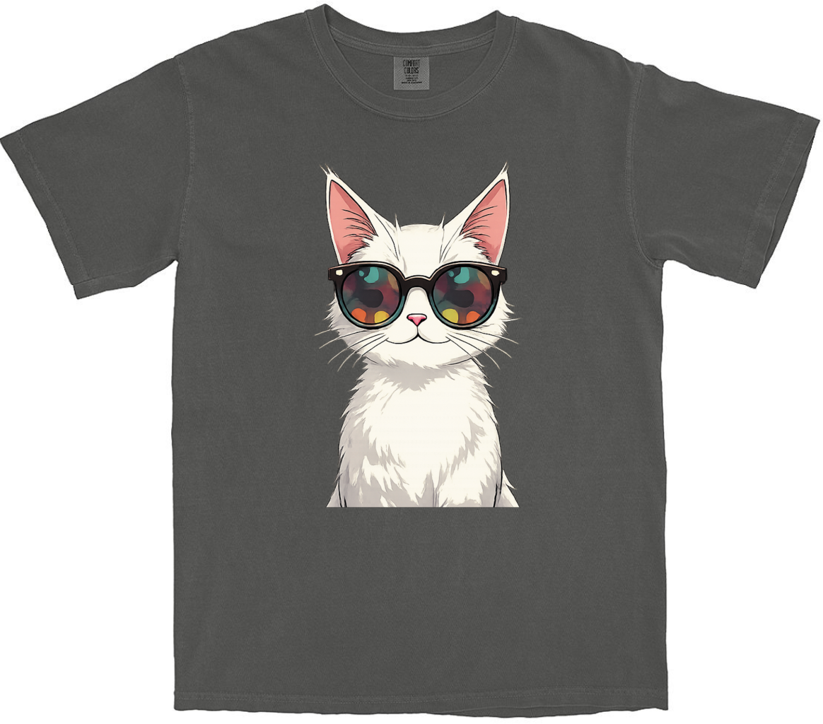 Cool White Cat T-Shirt