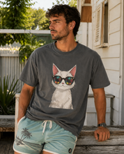 Cool White Cat Heavyweight Tee