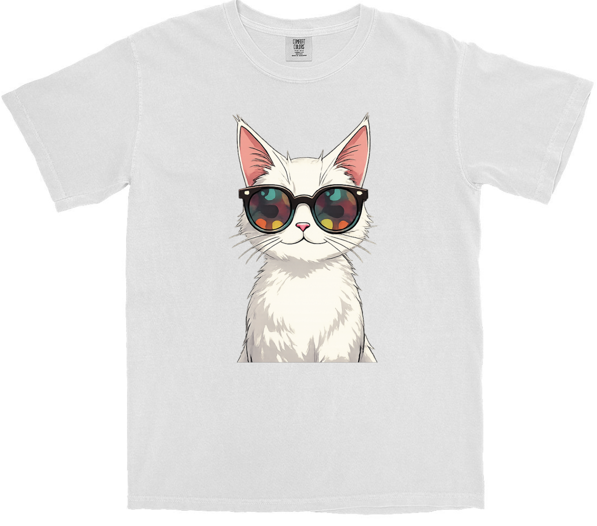 Cool White Cat T-Shirt