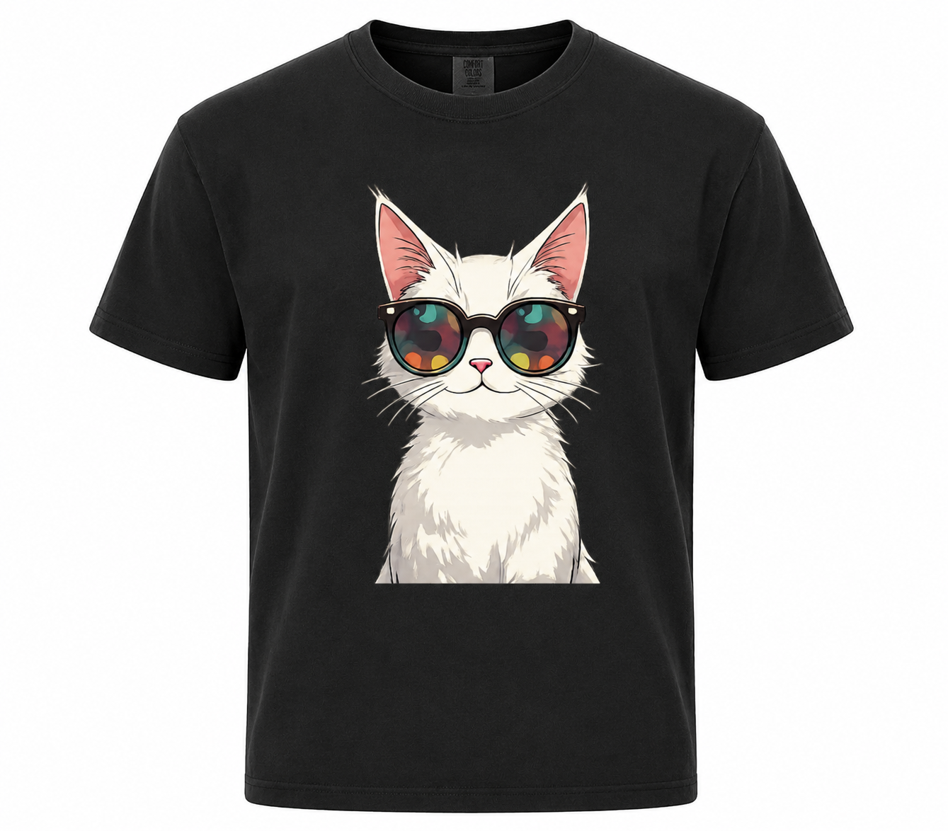 Cool White Cat Heavyweight Tee