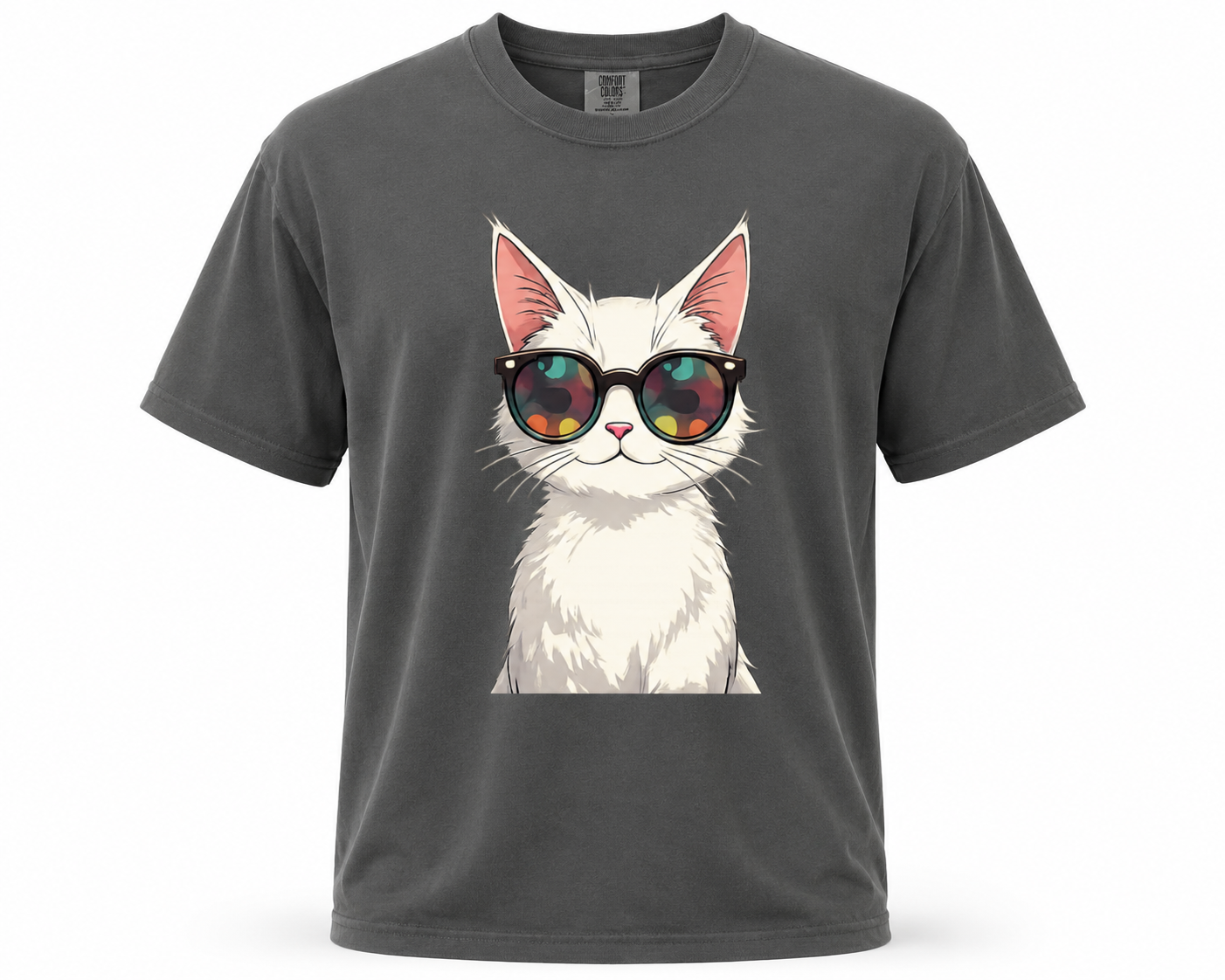 Cool White Cat Heavyweight Tee