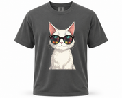 Cool White Cat Heavyweight Tee
