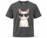 Cool White Cat Heavyweight Tee