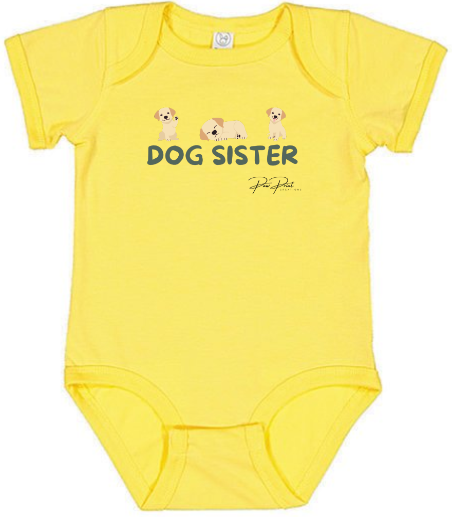 Dog Sister Baby Bodysuit