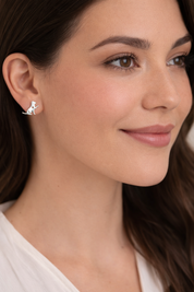 Heart Dog Stud Earrings