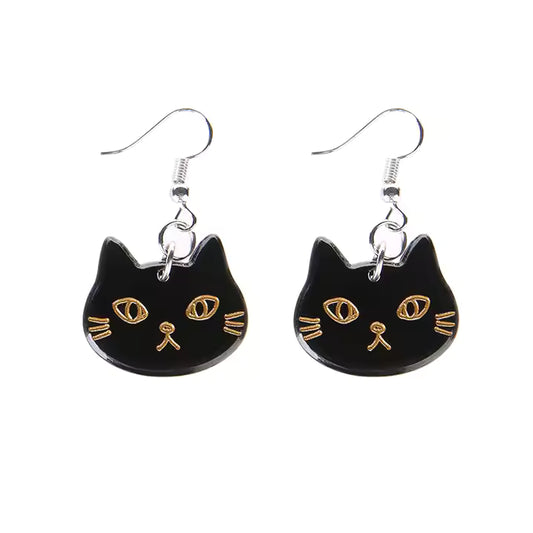 Luna Cat Acrylic Drop Earrings