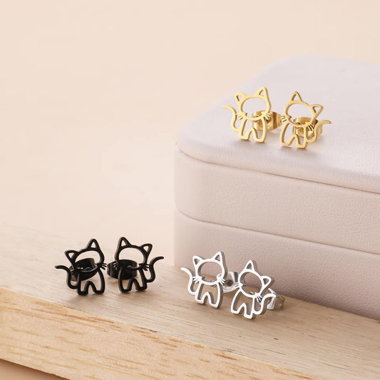 Women's Cat Outline Earrings