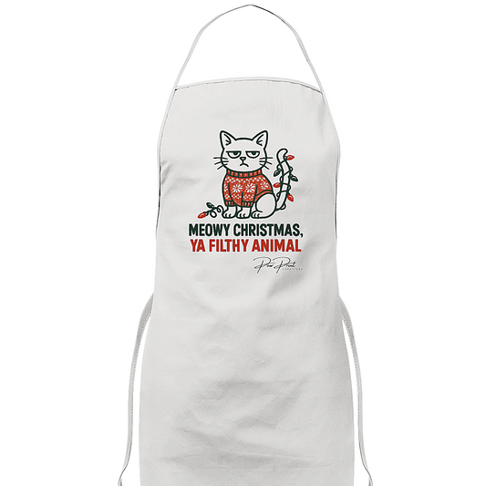Meowy Christmas, Ya Filthy Animal - Bib Apron