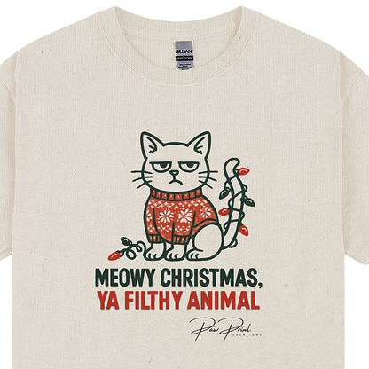 Meowy Christmas, Ya Filthy Animal - Men’s T-shirt
