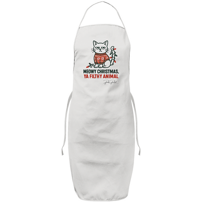 Meowy Christmas, Ya Filthy Animal - Bib Apron