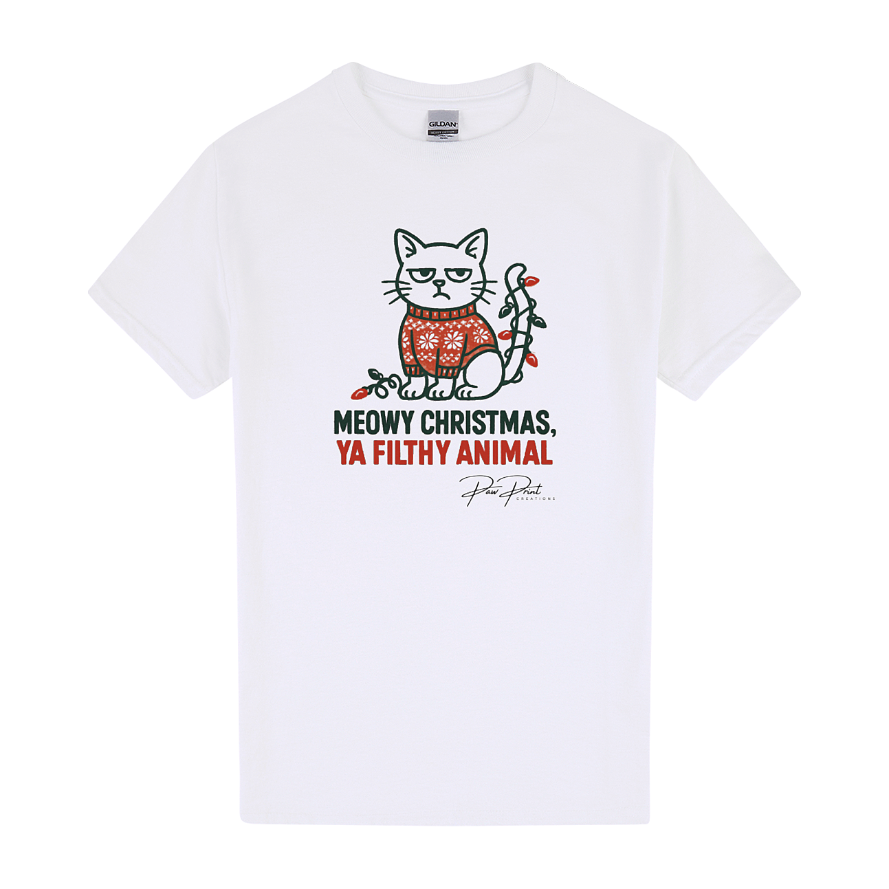 Meowy Christmas, Ya Filthy Animal - Men’s T-shirt