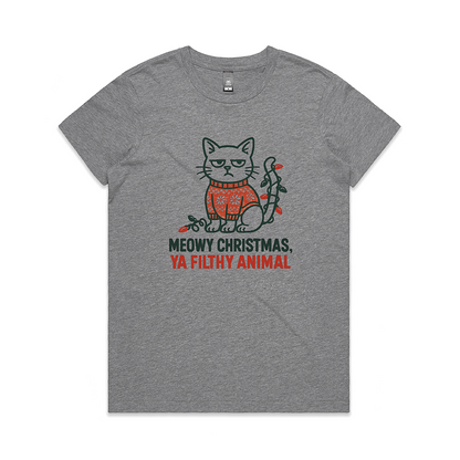 Meowy Christmas, Ya Filthy Animal - Women’s T-shirt
