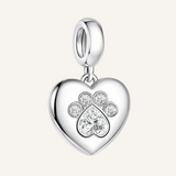 Sterling Silver Forever Paw Heart Charm