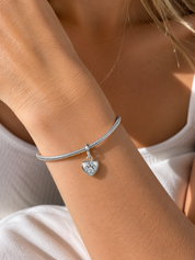 Sterling Silver Forever Paw Heart Charm