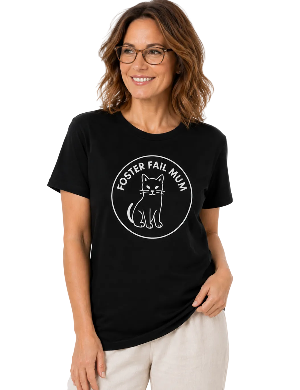 FosterFailMumCatTeeModel.png