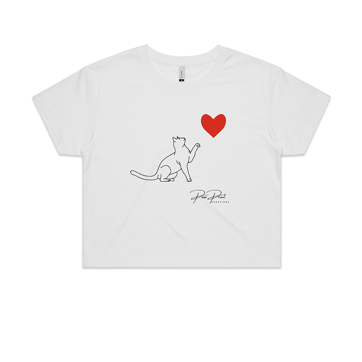 Cat Playful Heart Crop Top