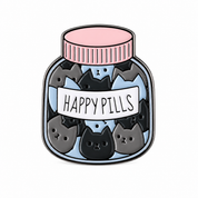 Happy Pills Cat Enamel Pin