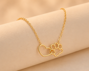 Heart & Paw Print Necklace