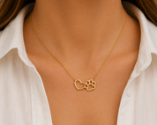 Heart & Paw Print Necklace