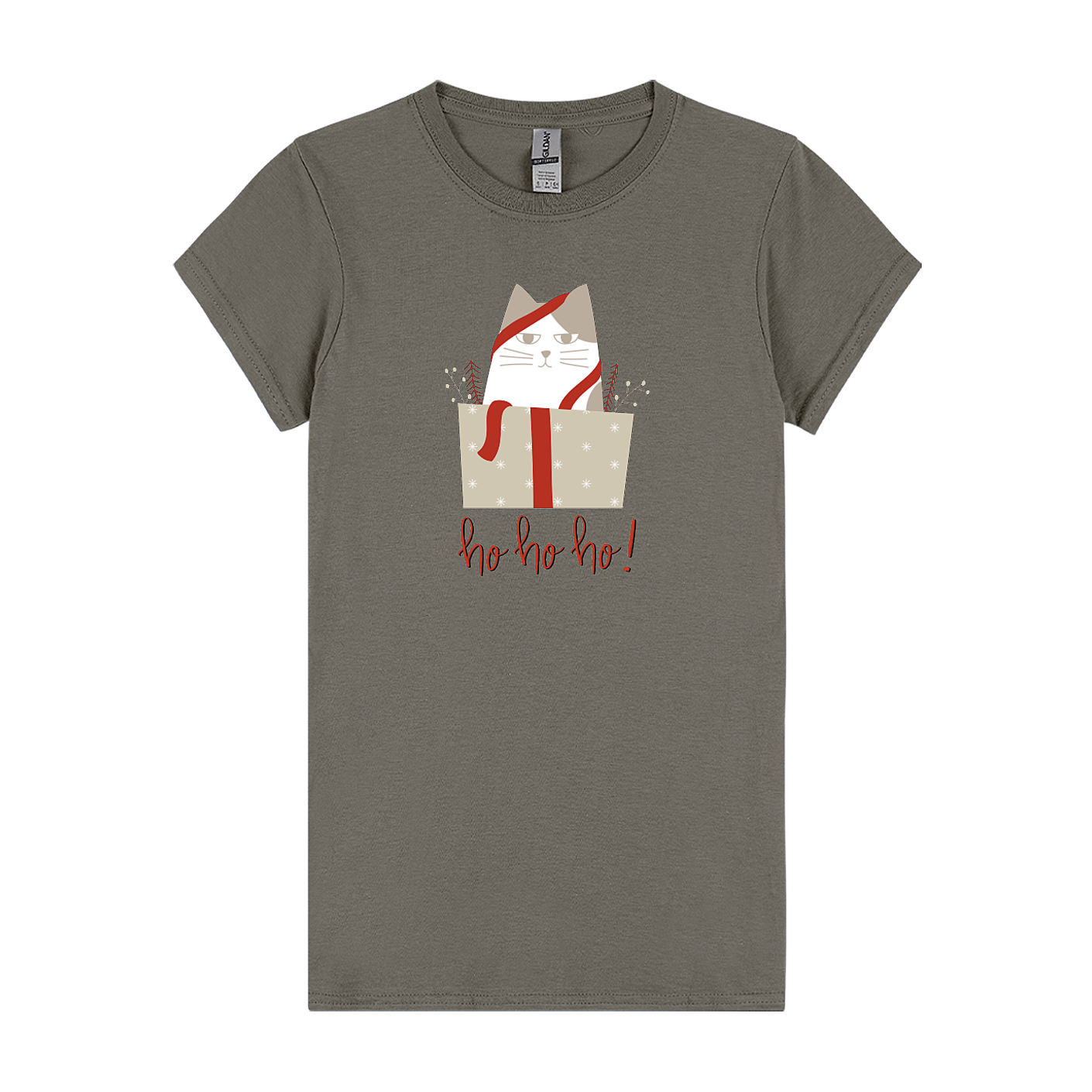 Ho Ho Ho! Grumpy Christmas Cat – Women’s T-shirt