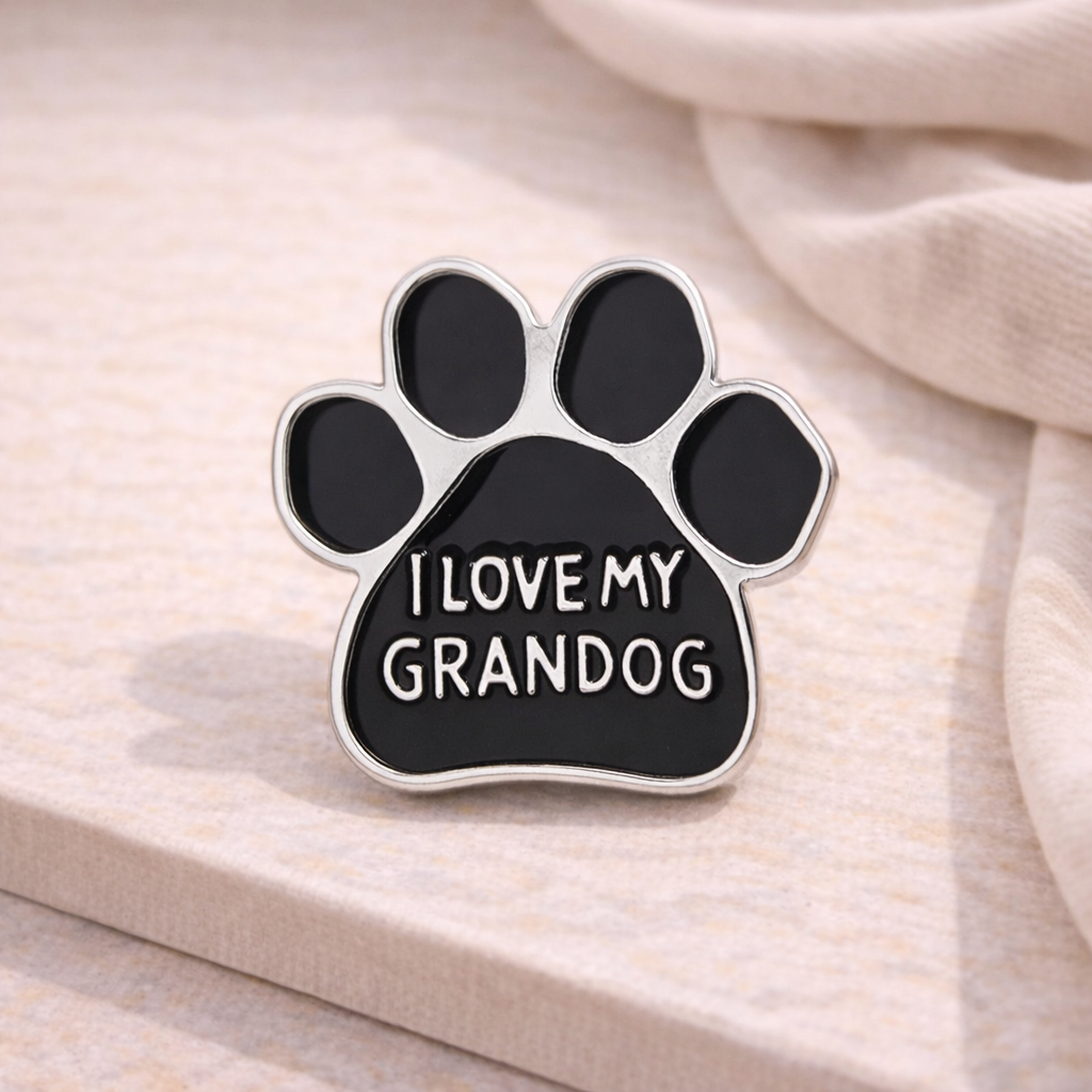 I Love My Grandog Enamel Pin
