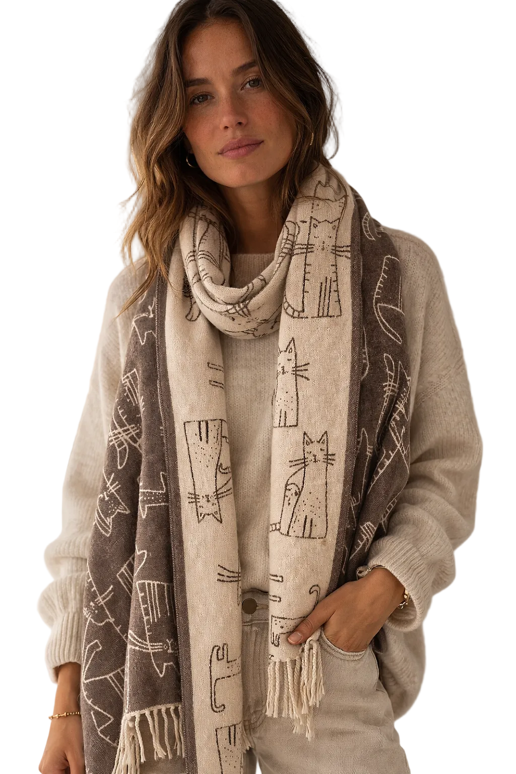 Double-Sided Cat Scarf