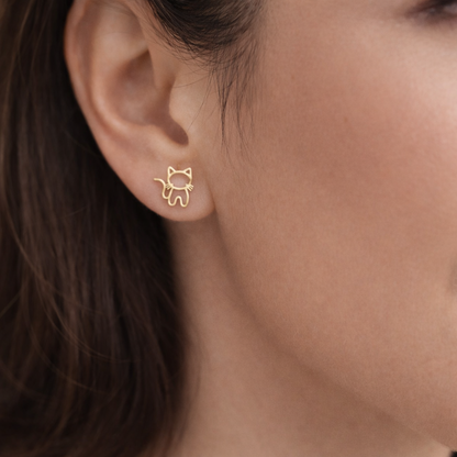 Women's Cat Outline Earrings