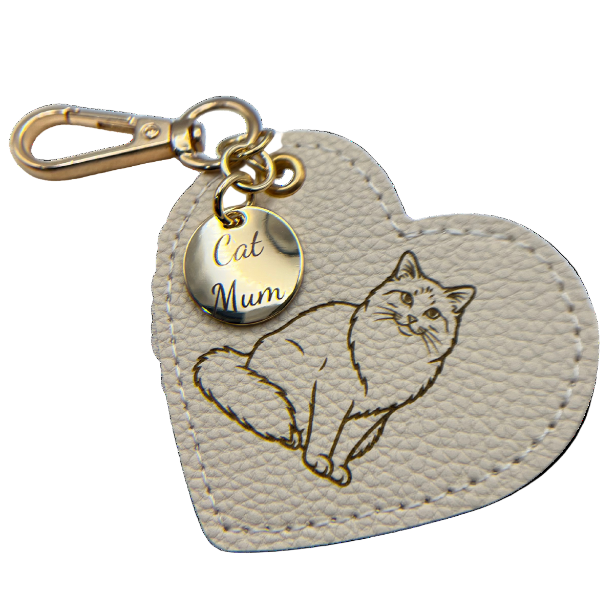 Personalised Heart-Shaped PU Leather Keychain