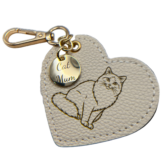 Personalised Heart-Shaped PU Leather Keychain