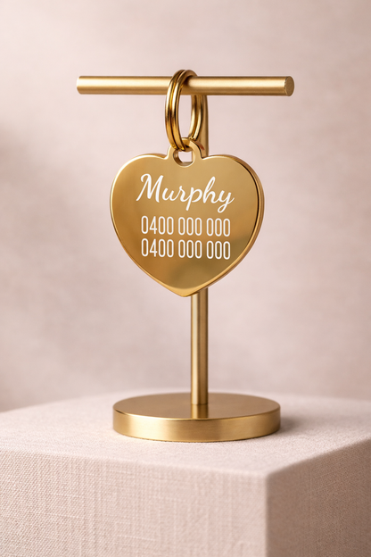 Lover Not a Biter Heart ID Tag