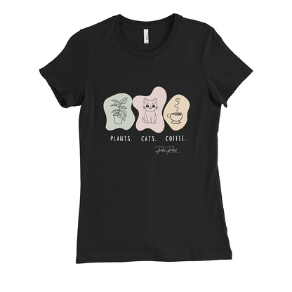 Plants, Cats, Coffee - Women's Crewneck T-shirt