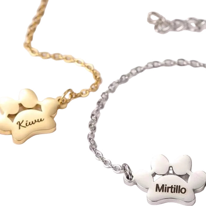 Engravable Paw Charm Bracelet