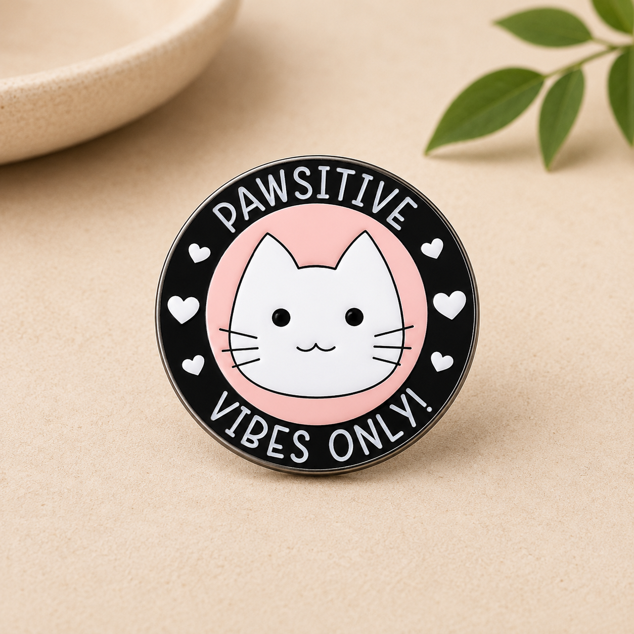 Pawsitive Vibes Only Cat Enamel Pin