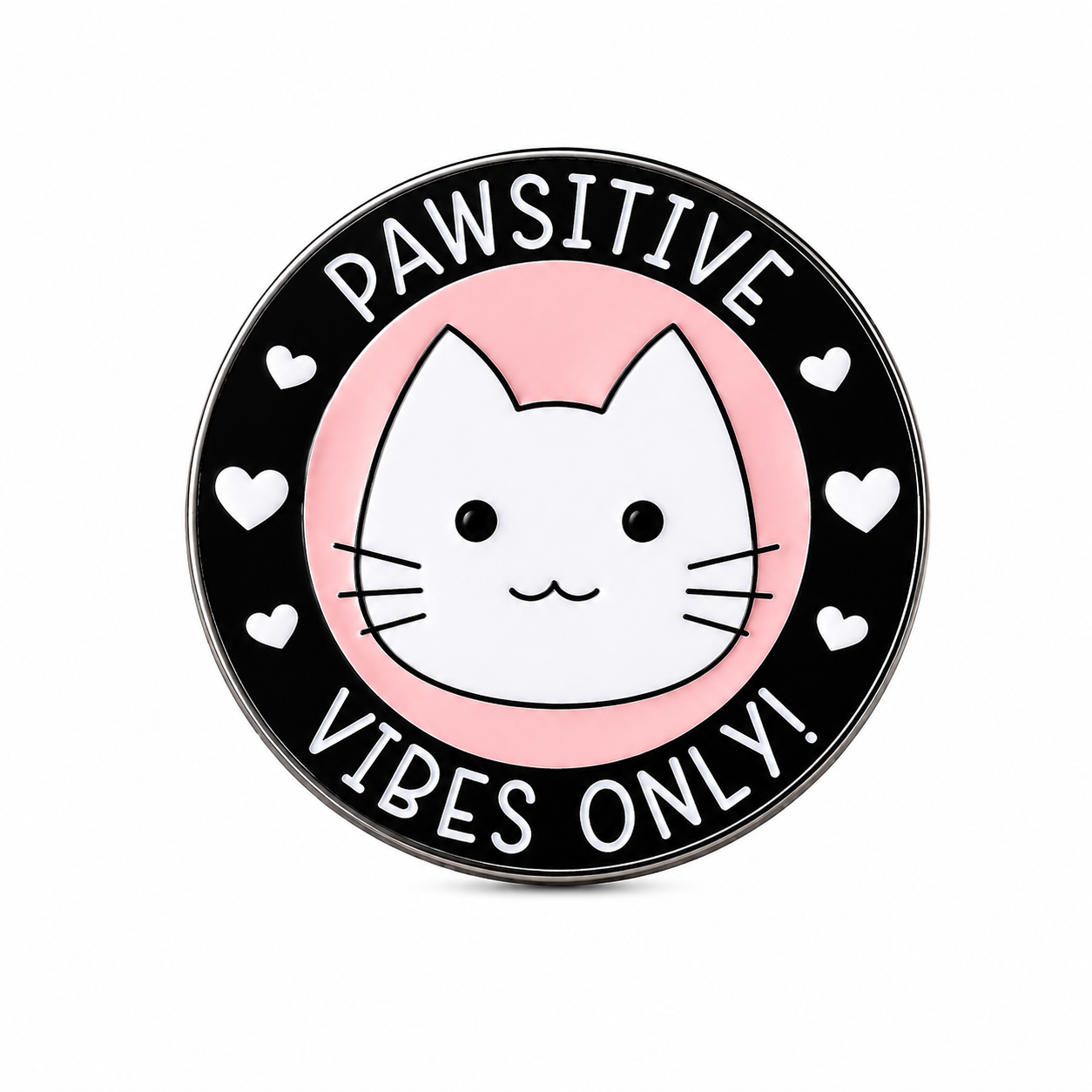 Pawsitive Vibes Only Cat Enamel Pin