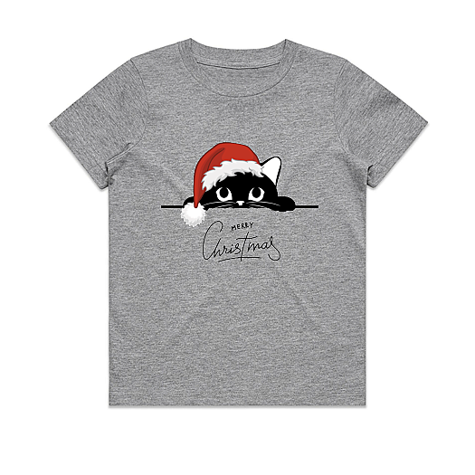 Peeking Christmas Cat – Kids T-shirt
