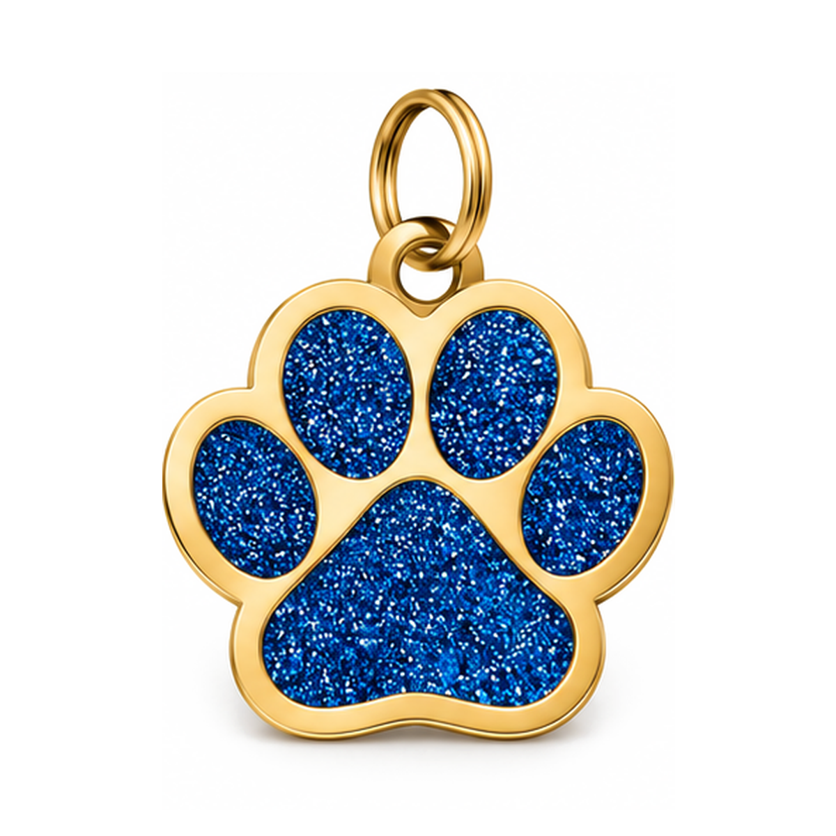 Glitter Paw Print Pet ID Tag