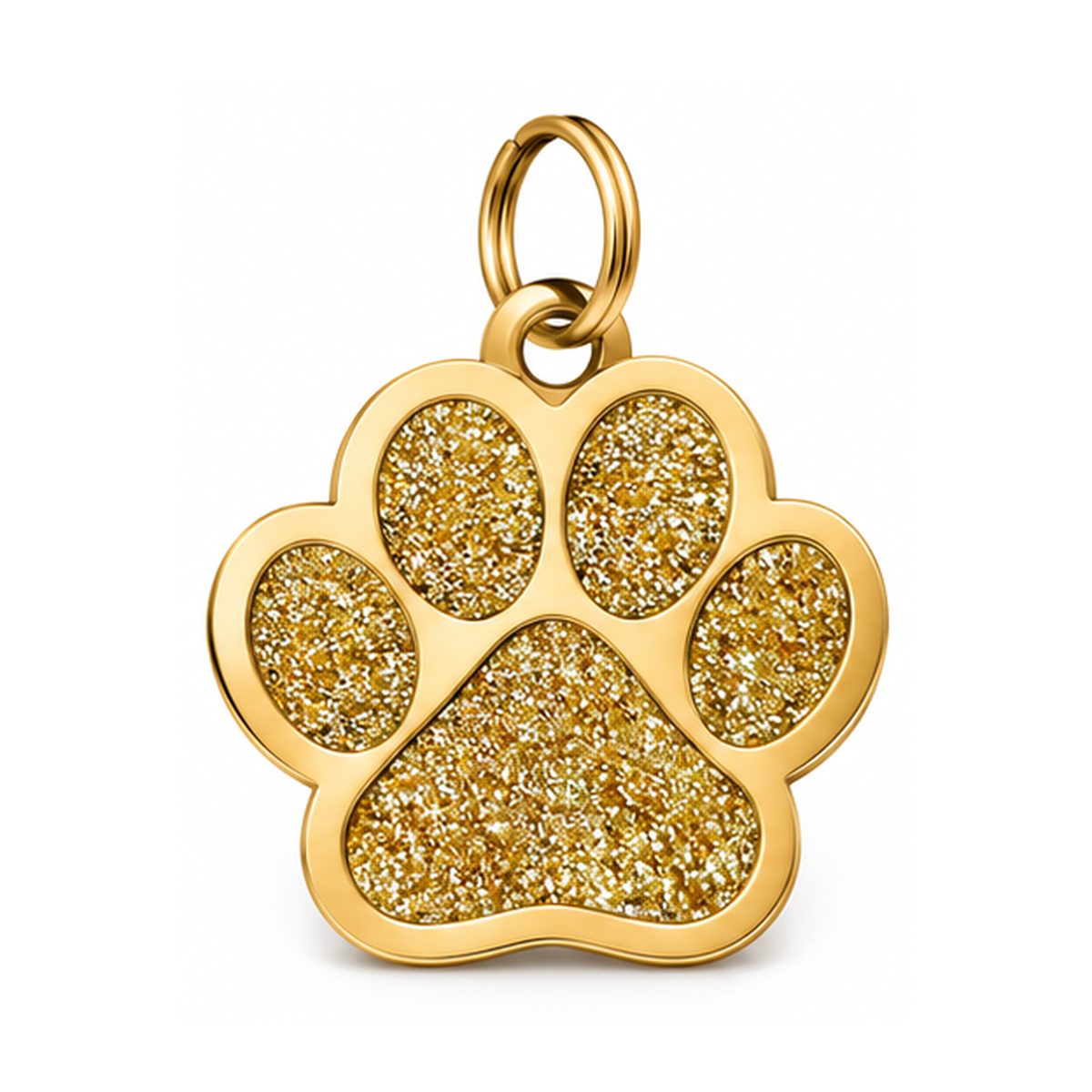 Glitter Paw Print Pet ID Tag