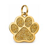 Glitter Paw Print Pet ID Tag
