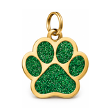 Glitter Paw Print Pet ID Tag
