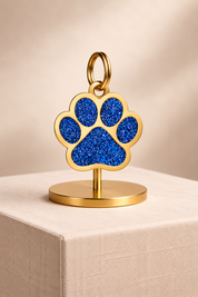 Glitter Paw Print Pet ID Tag