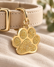 Glitter Paw Print Pet ID Tag