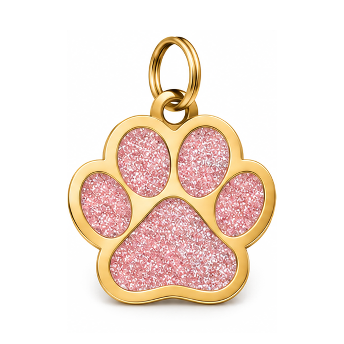 Glitter Paw Print Pet ID Tag