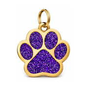 Glitter Paw Print Pet ID Tag