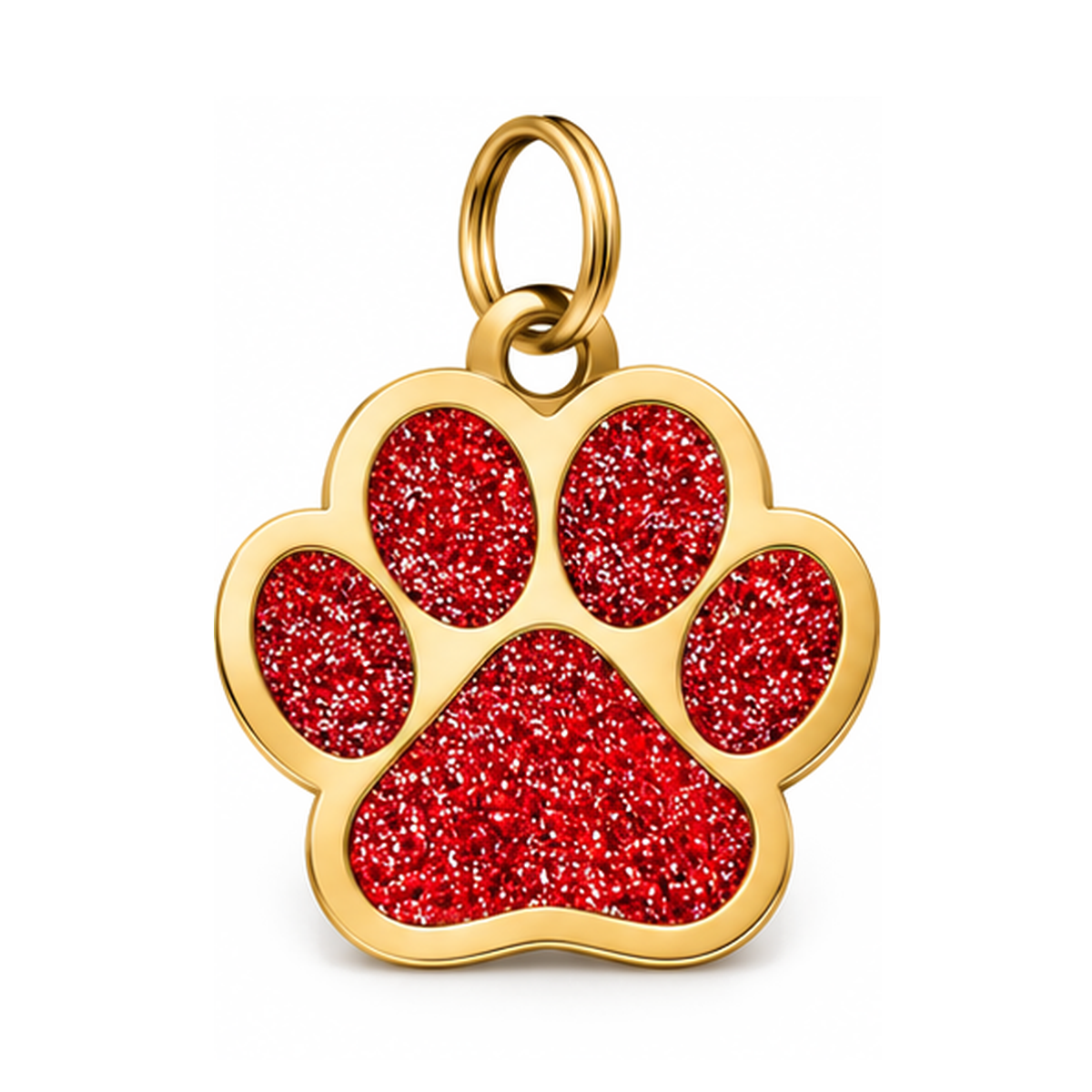 Glitter Paw Print Pet ID Tag