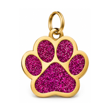 Glitter Paw Print Pet ID Tag