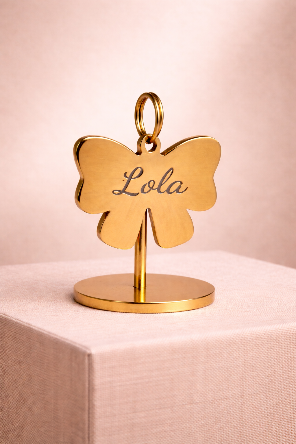 Personalised Ribbon Bow Pet ID Tag